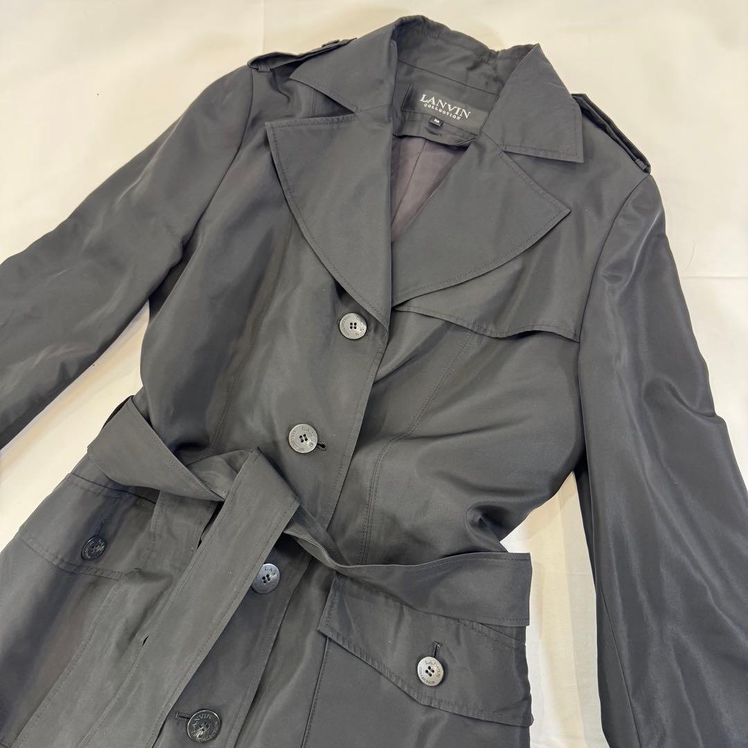 LANVIN COLLECTION トレンチコート 黒 38 M