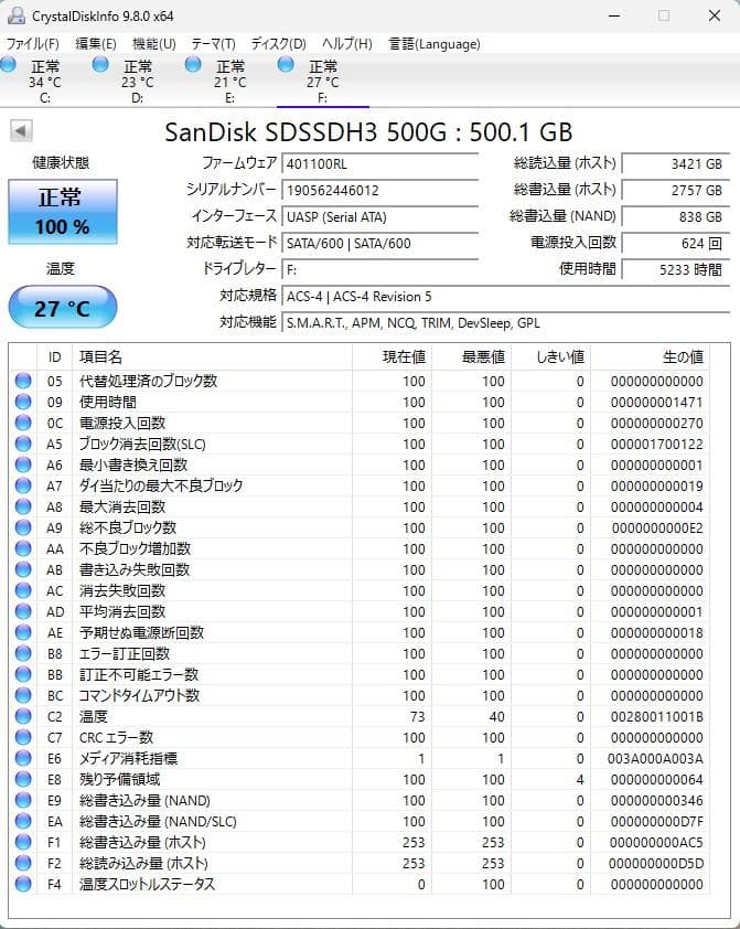SanDisk Ultra 3D SSD 500GB ３枚セット