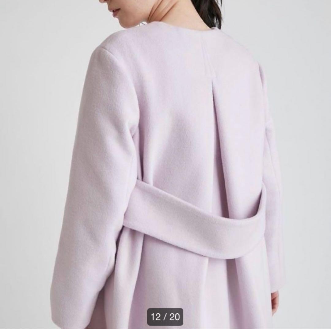 美品 CELFORD セルフォード ノーカラーコート ピンク 36