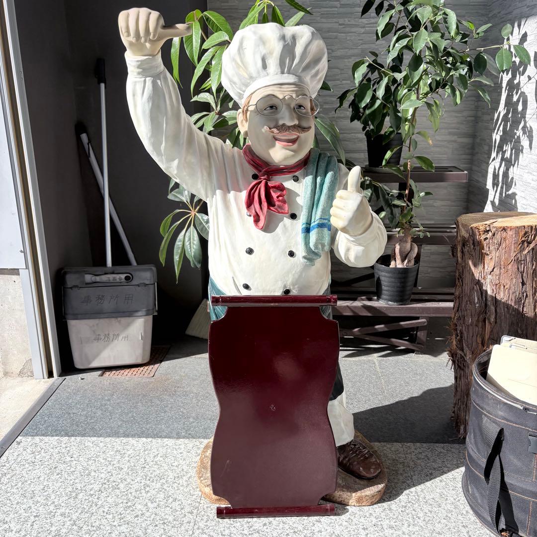 コック人形 看板 店舗用 約95cm メニューボード カフェ 置物