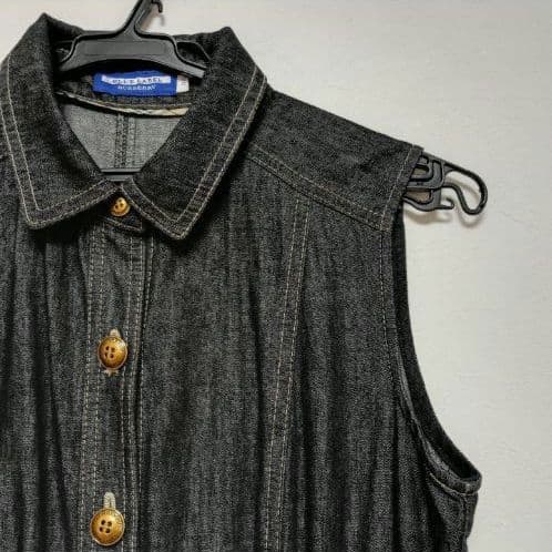 美品　バーバリーブルーレーベル　デニム　ノースリーブワンピース　ベルト付き　38