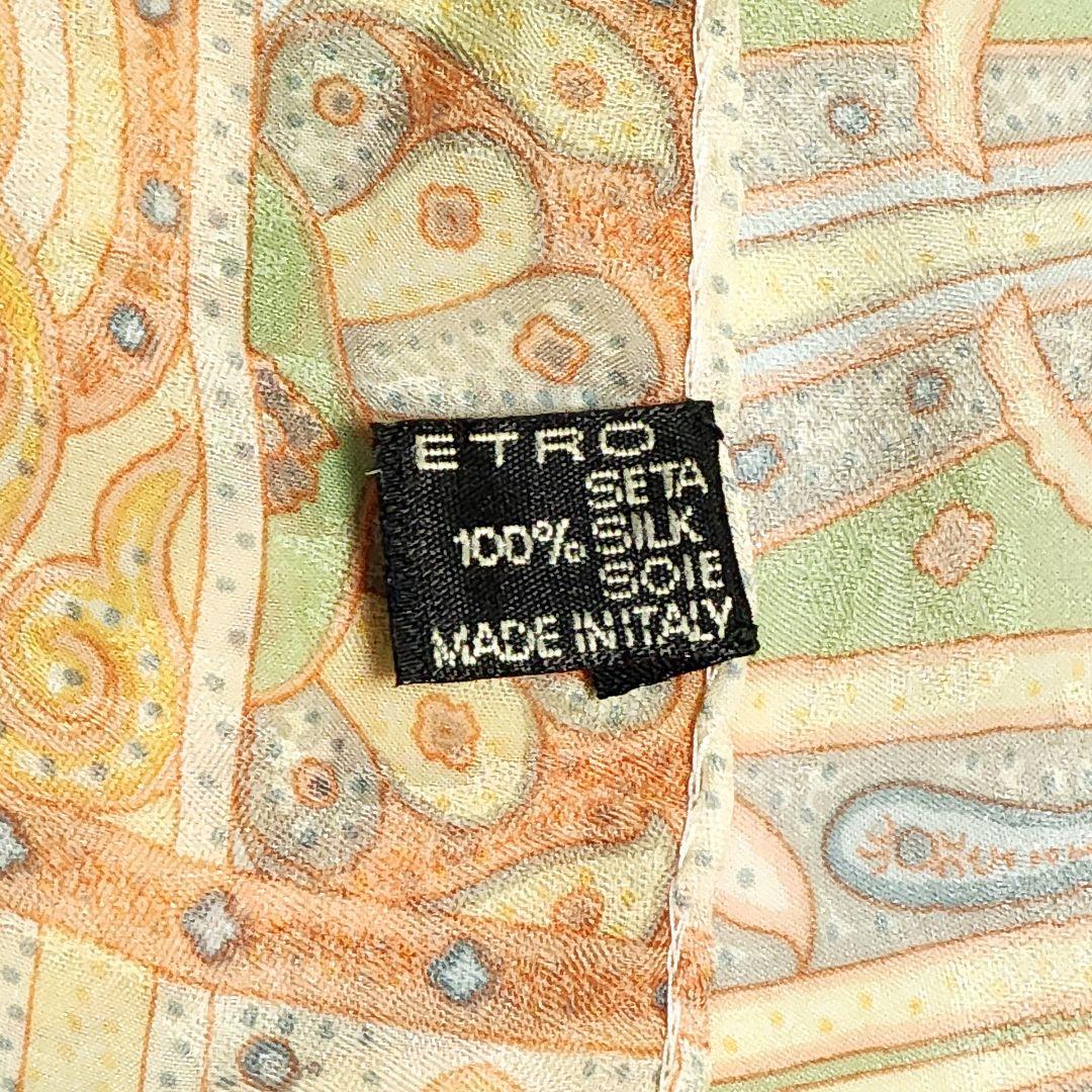 ★ETRO★ ストール シフォン ペイズリー柄 シルク オレンジ.