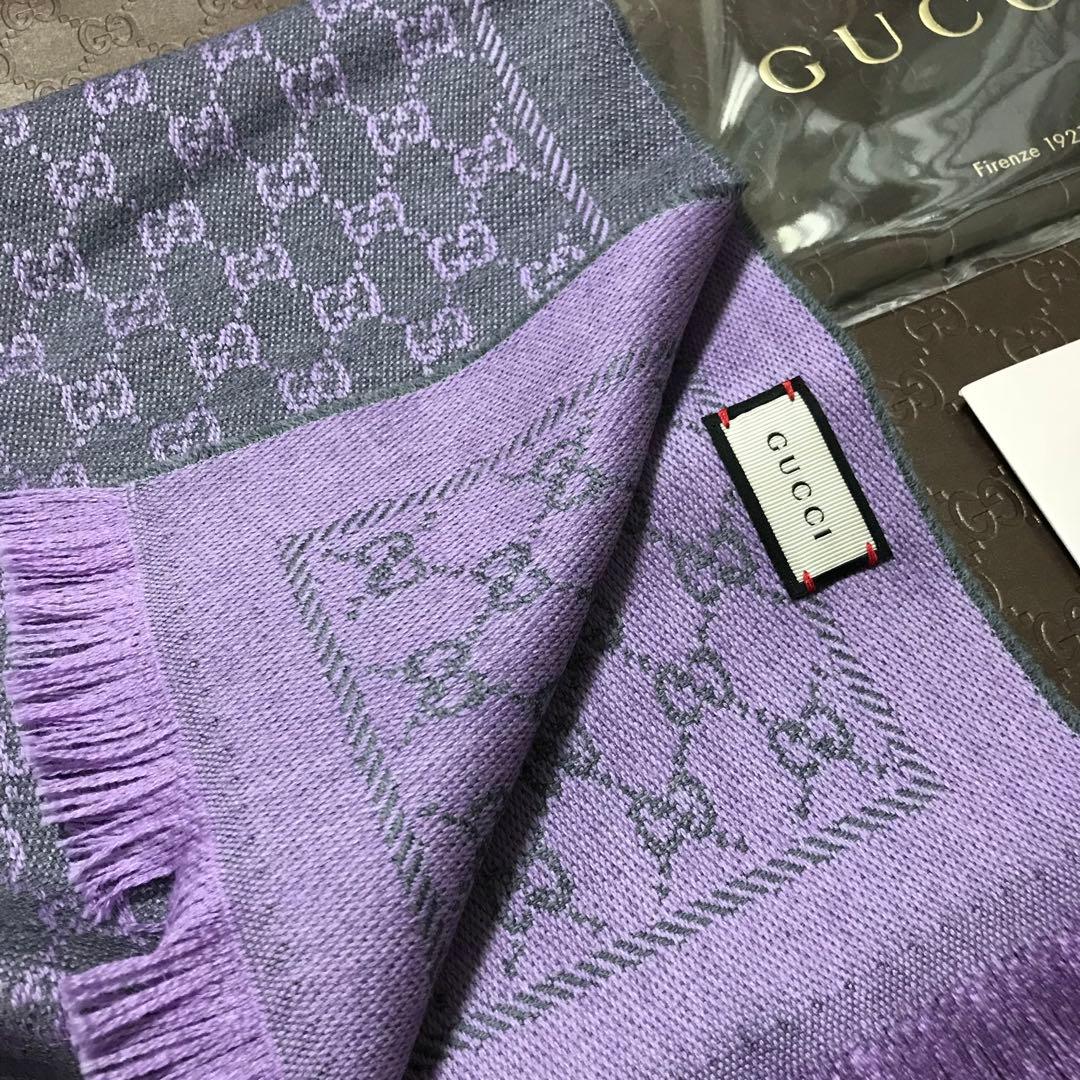 大判美品✨GUCCIマフラー❗️箱紙袋セット❗️グッチマフラー　レディース