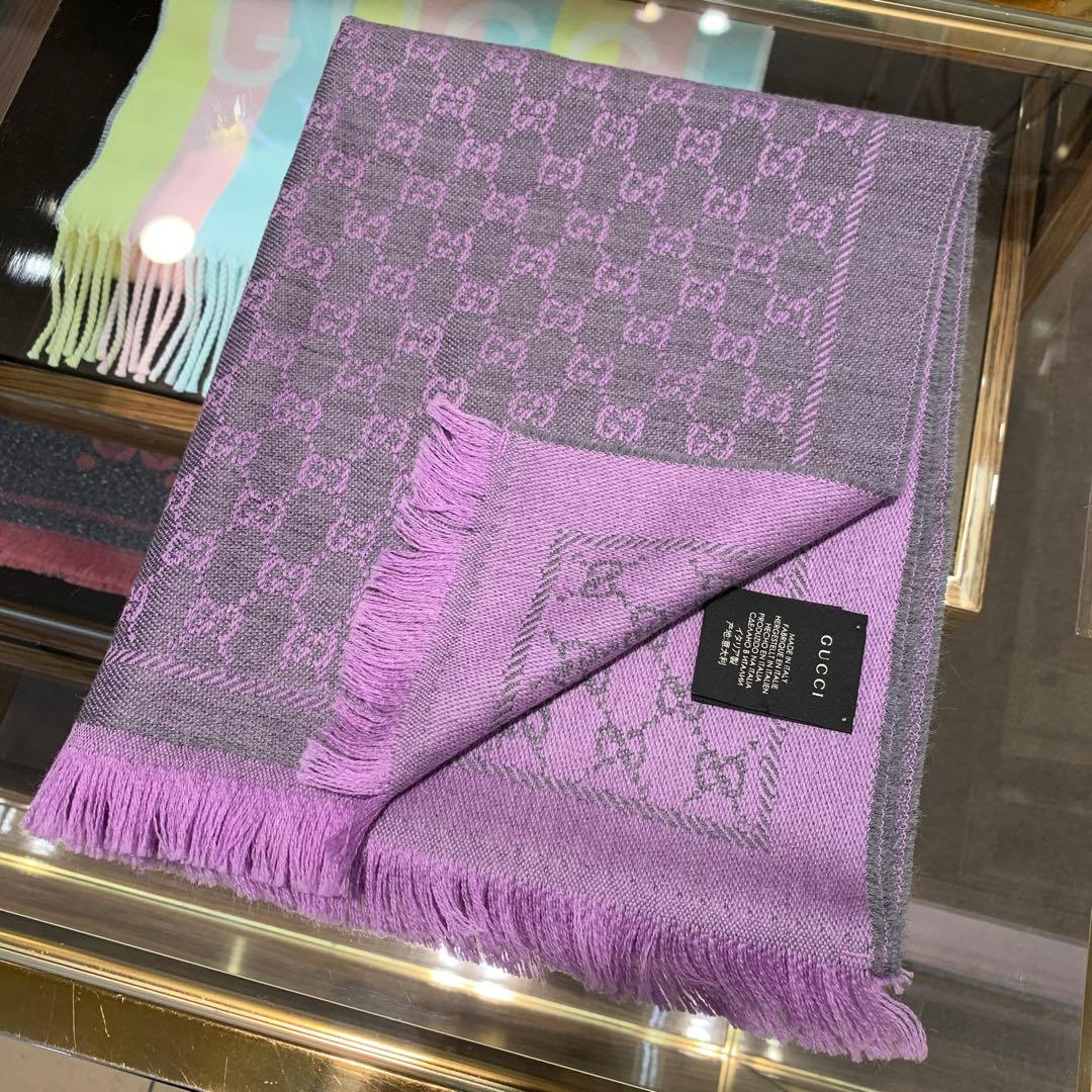 大判美品✨GUCCIマフラー❗️箱紙袋セット❗️グッチマフラー　レディース