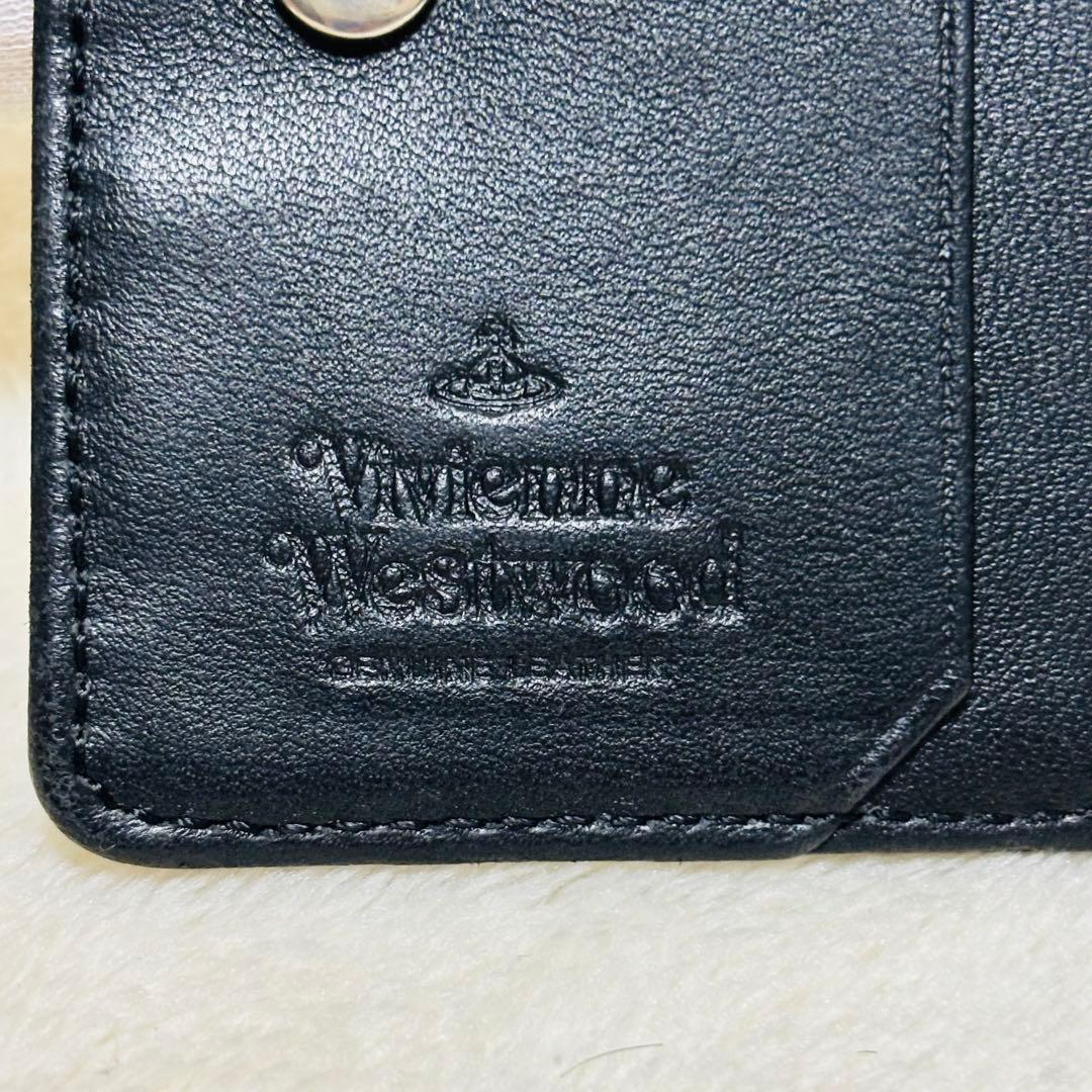 VivienneWestwood オーブ 二つ折り財布 黒 レザー パスケース付