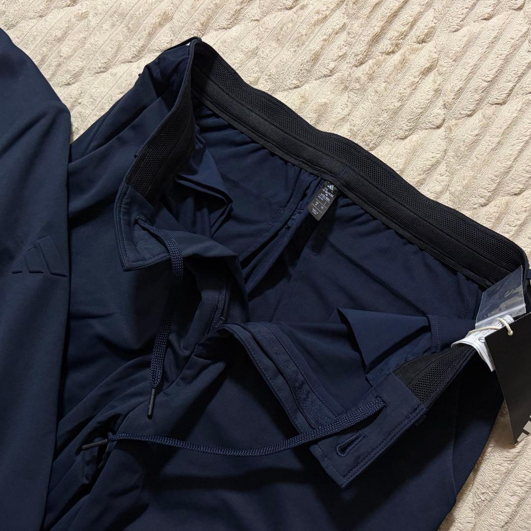 adidas テーラードジャケット パンツ スーツ 上下 セットアップ L 紺色