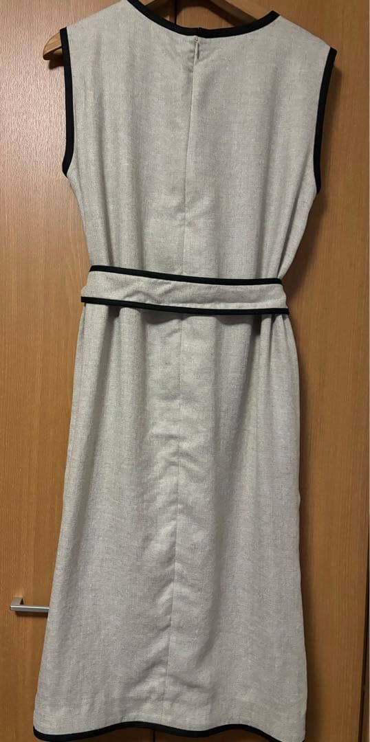 b*o様 美品　ESTNATION / リネンライクバイカラーパイピングワンピー