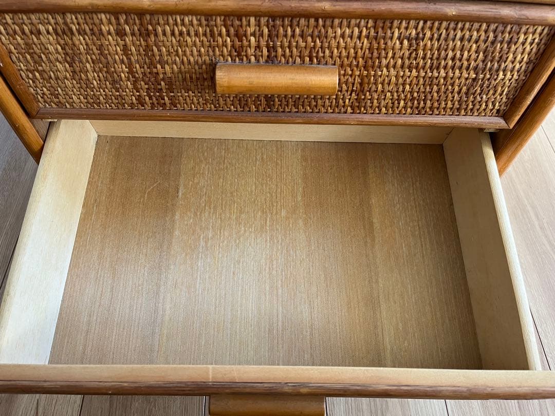【即時発送可】ラタン製4段チェスト