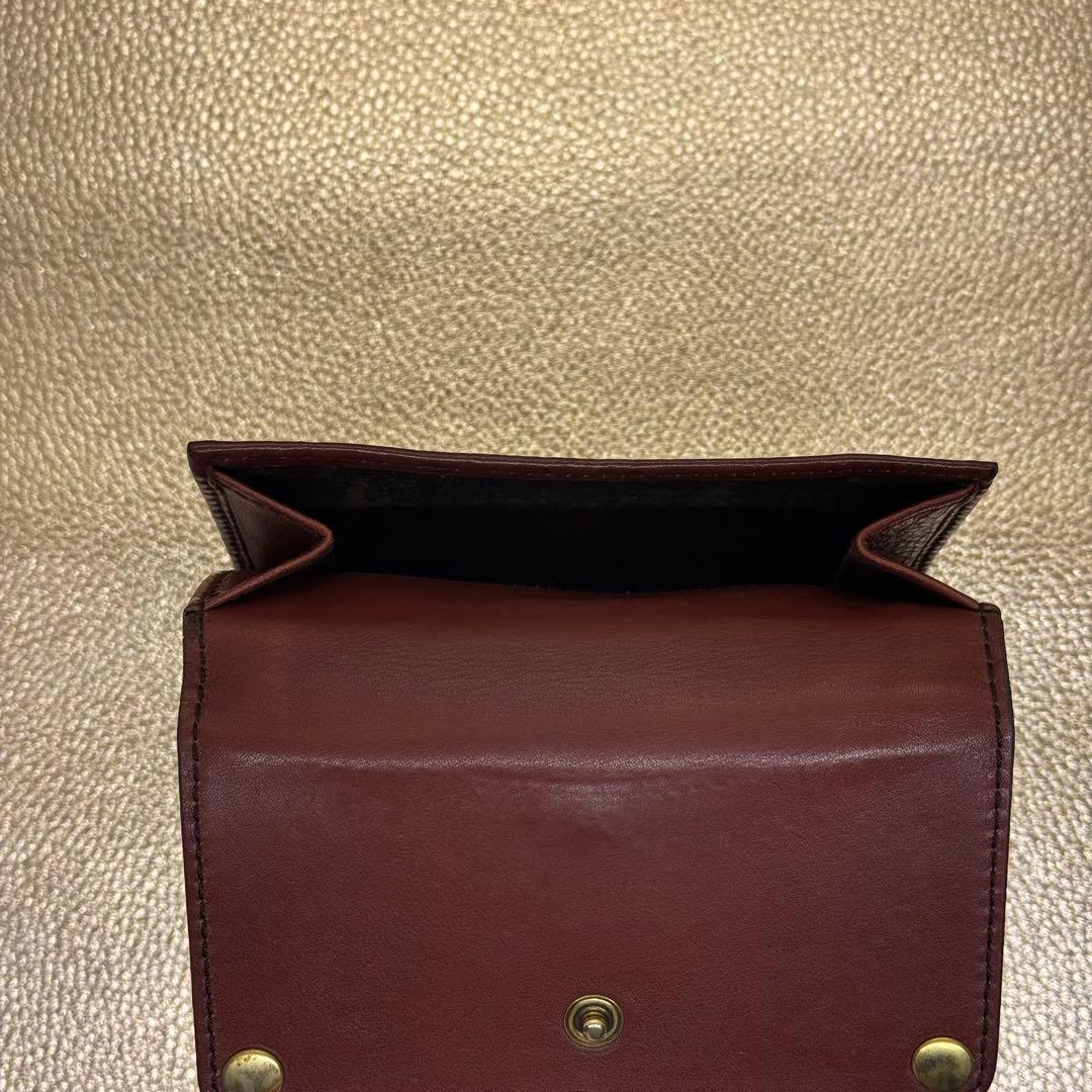 GUCCI ヴィンテージ 三つ折り財布 ハート金具 GG型押し ブラウン