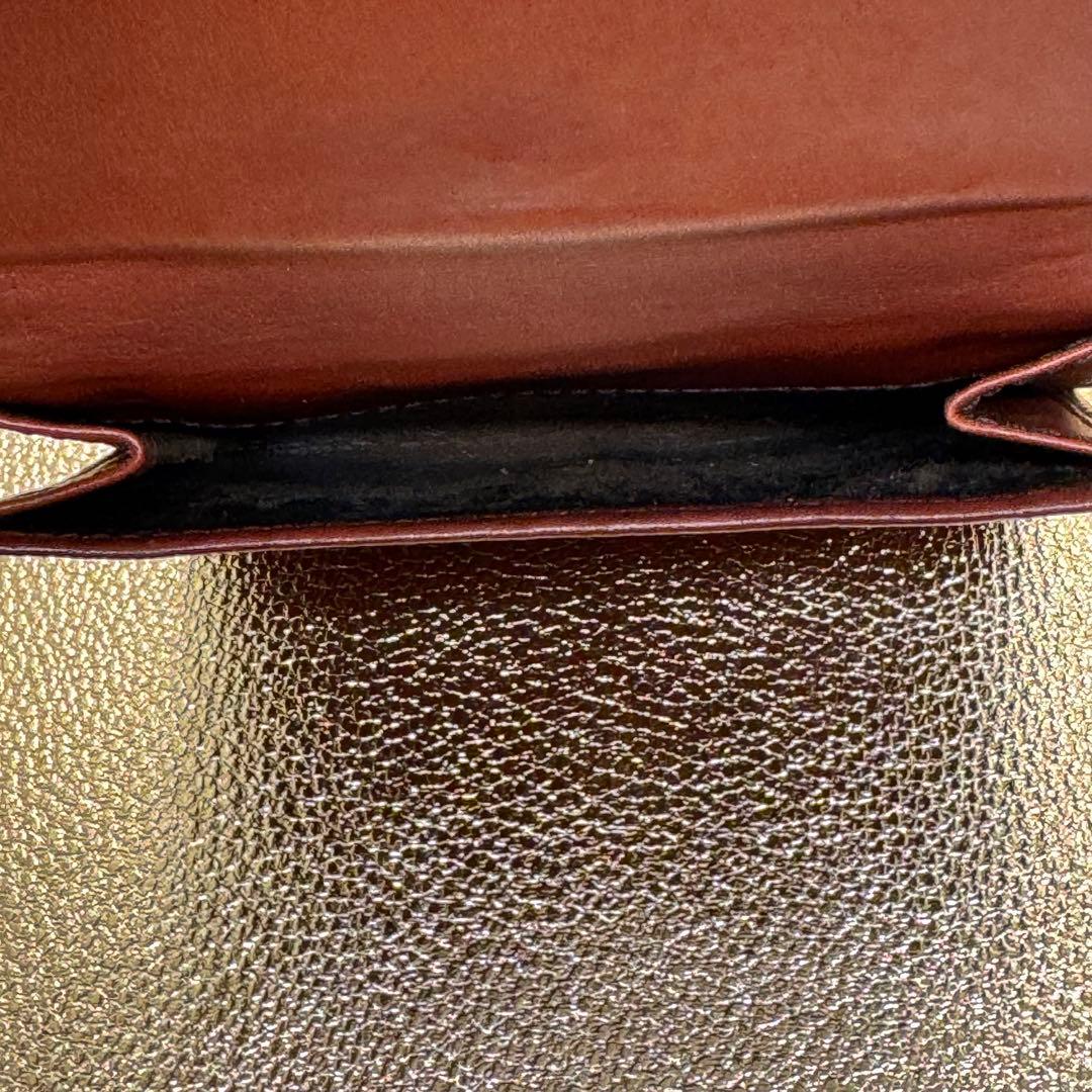 GUCCI ヴィンテージ 三つ折り財布 ハート金具 GG型押し ブラウン