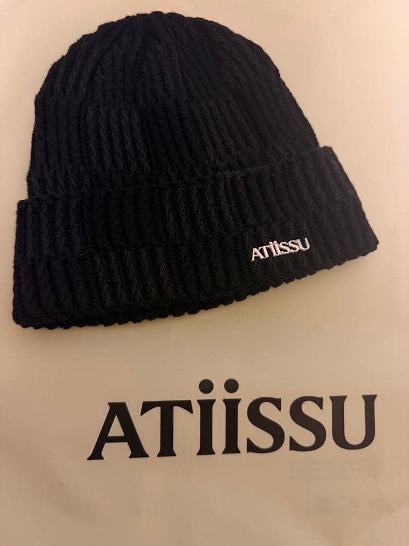 ATIISSU ブラック　ニット帽　アティシュ　スキズ