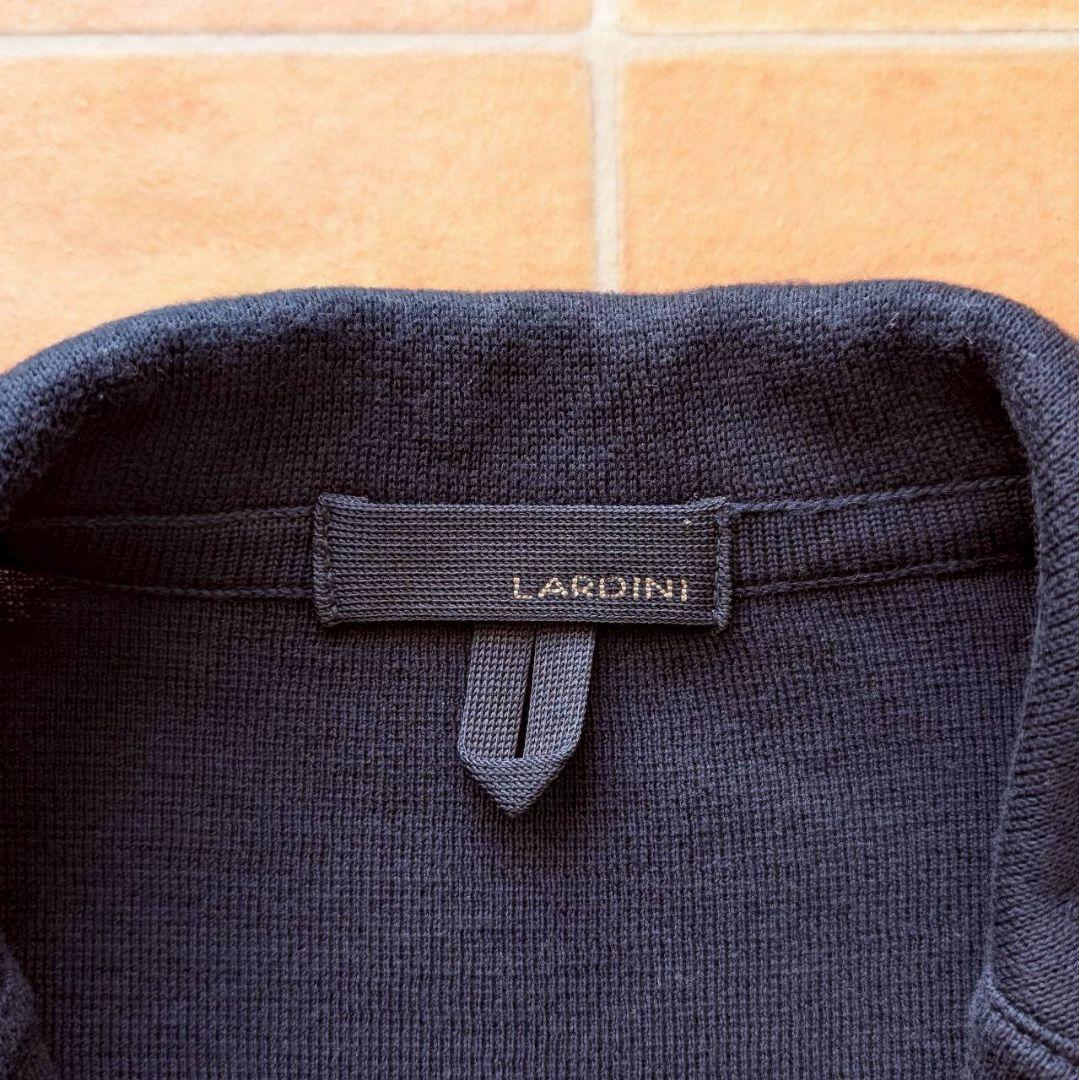 【近年モデル】LARDINI ニットジャケット ミラノリブ Sサイズ ネイビー
