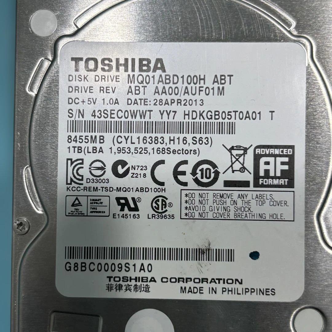 【1TB】【TOSHIBA製 統一‼】★動作良好★2.5インチ★内臓HDD★