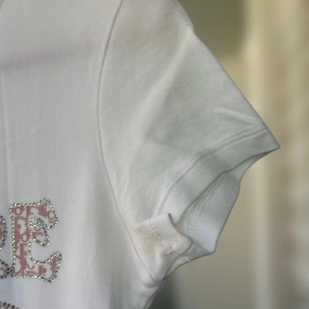 【Dior】ディオール　半袖Tシャツ　ロゴ　ストーン付き　J'ADORE