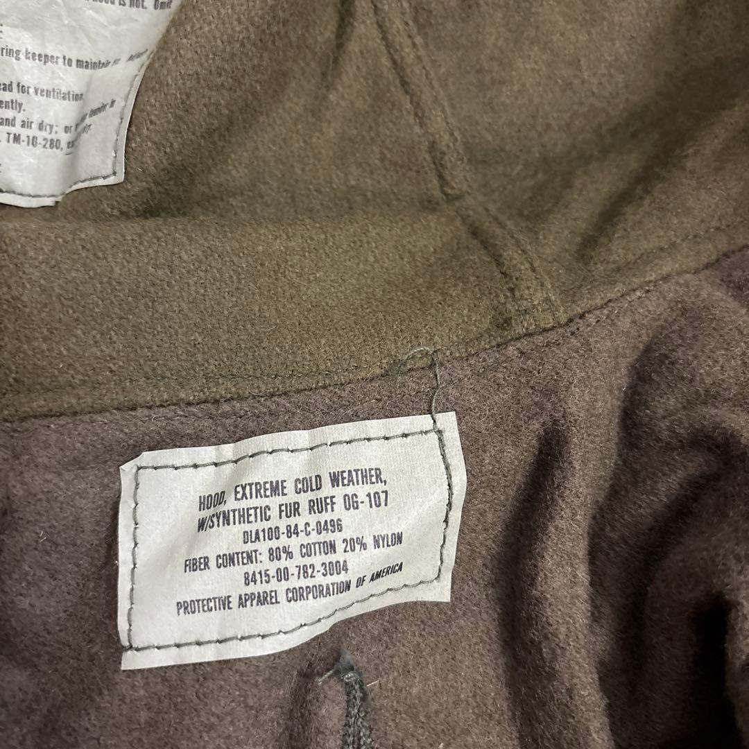 デッドストック　米軍　実物　80s M65 フィッシュテールパーカーフード　②