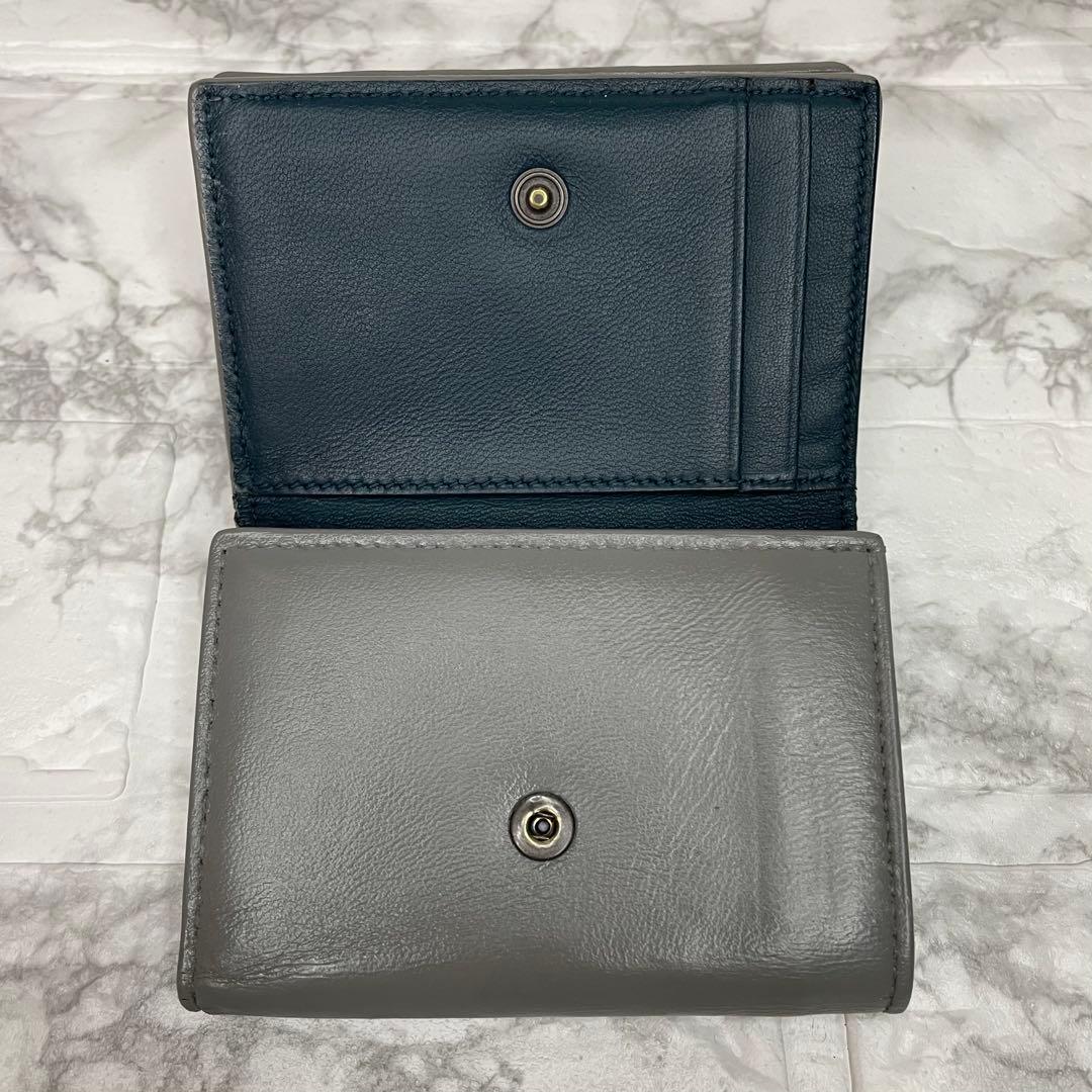 BOTTEGA VENETA　イントレチャート　三つ折り財布　ミニ財布　グレー