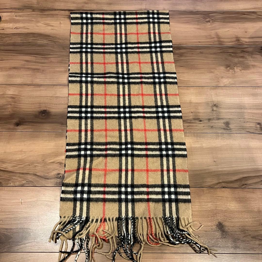 BURBERRY バーバリー　カシミア100%マフラー　チェック柄　長さ約138