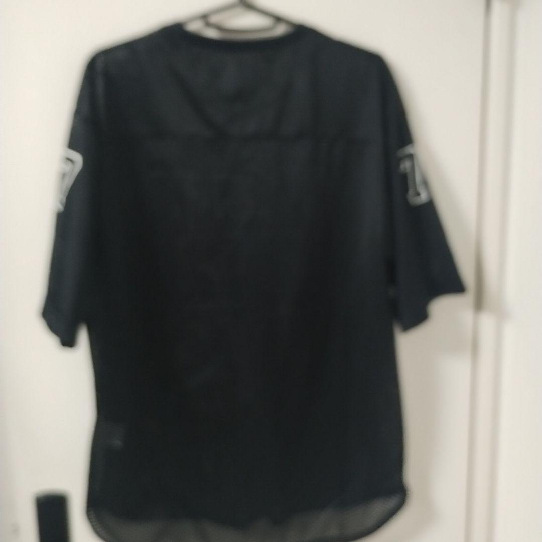 キャプテンズヘルム　メッシュフットボールTee ブラック　Mサイズ