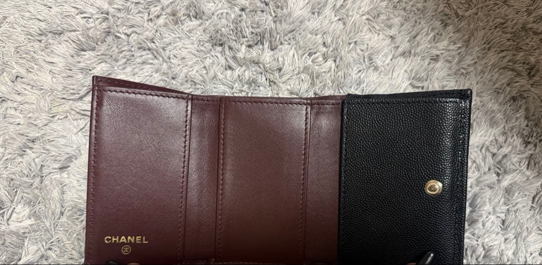 シャネル マトラッセ キャビアスキン 三つ折り財布 ブラック 新品未使用