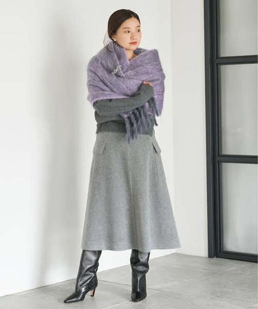 【定価約４万】THROW マフラー モヘア ウール 大判 スカーフ ユニセックス