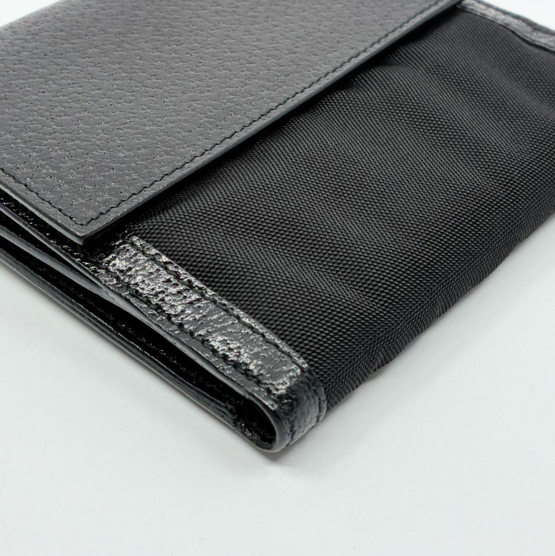 極美品 GUCCI グッチ レザー 二つ折り財布 黒 ブラック A1349A6