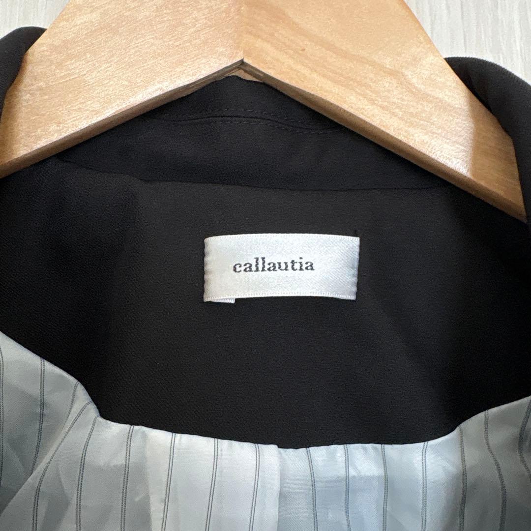 【美品】callautia　ゴールドボタンテーラードジャケット　ブラック　S