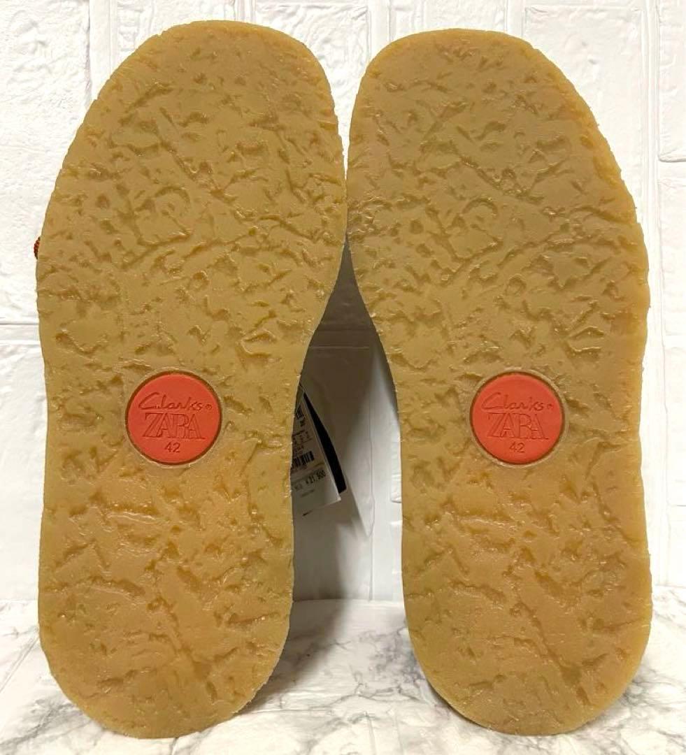 【新品未使用】ZARA Clarks ワラビー レザーシューズ チャンキーソール