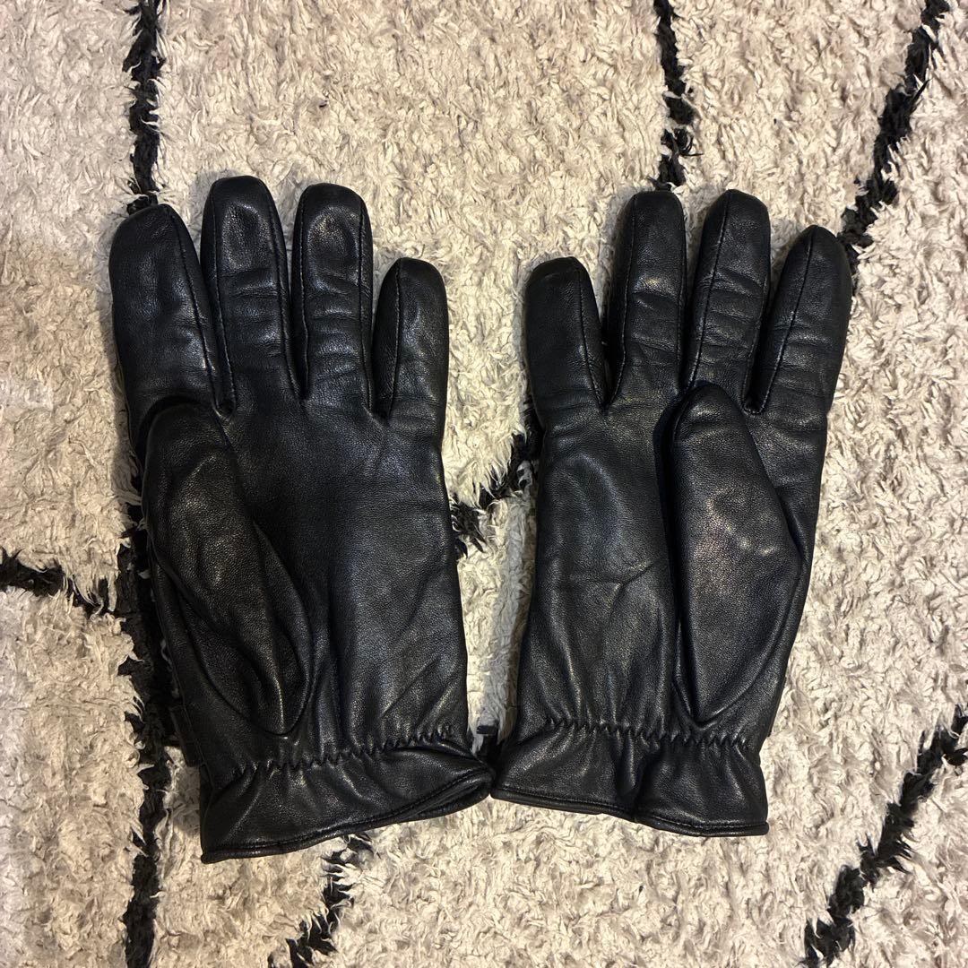 【希少】BURBERRYバーバリーブラックレーベル本革メタル釦加工レザー手袋