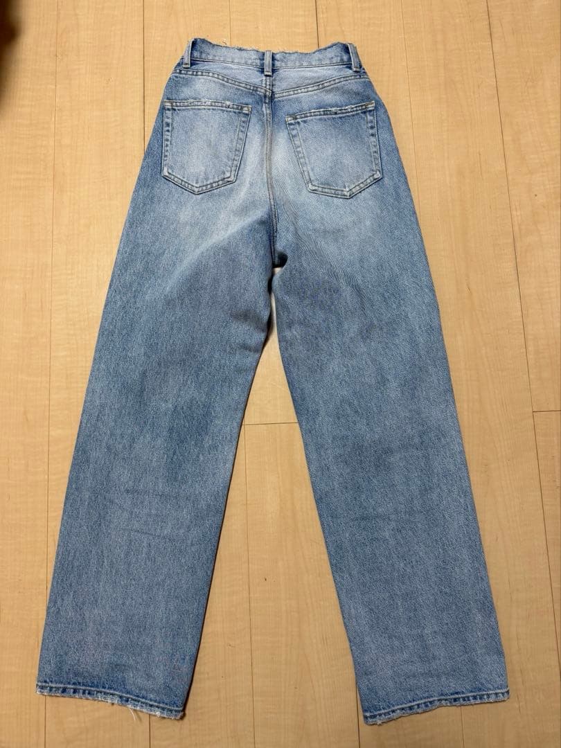 パンツ MOUSSY HW DAMAGE LOOSE STRAIGHT 24inch