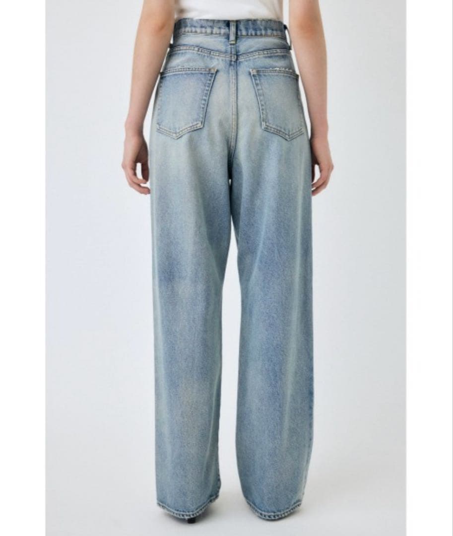 パンツ MOUSSY HW DAMAGE LOOSE STRAIGHT 24inch