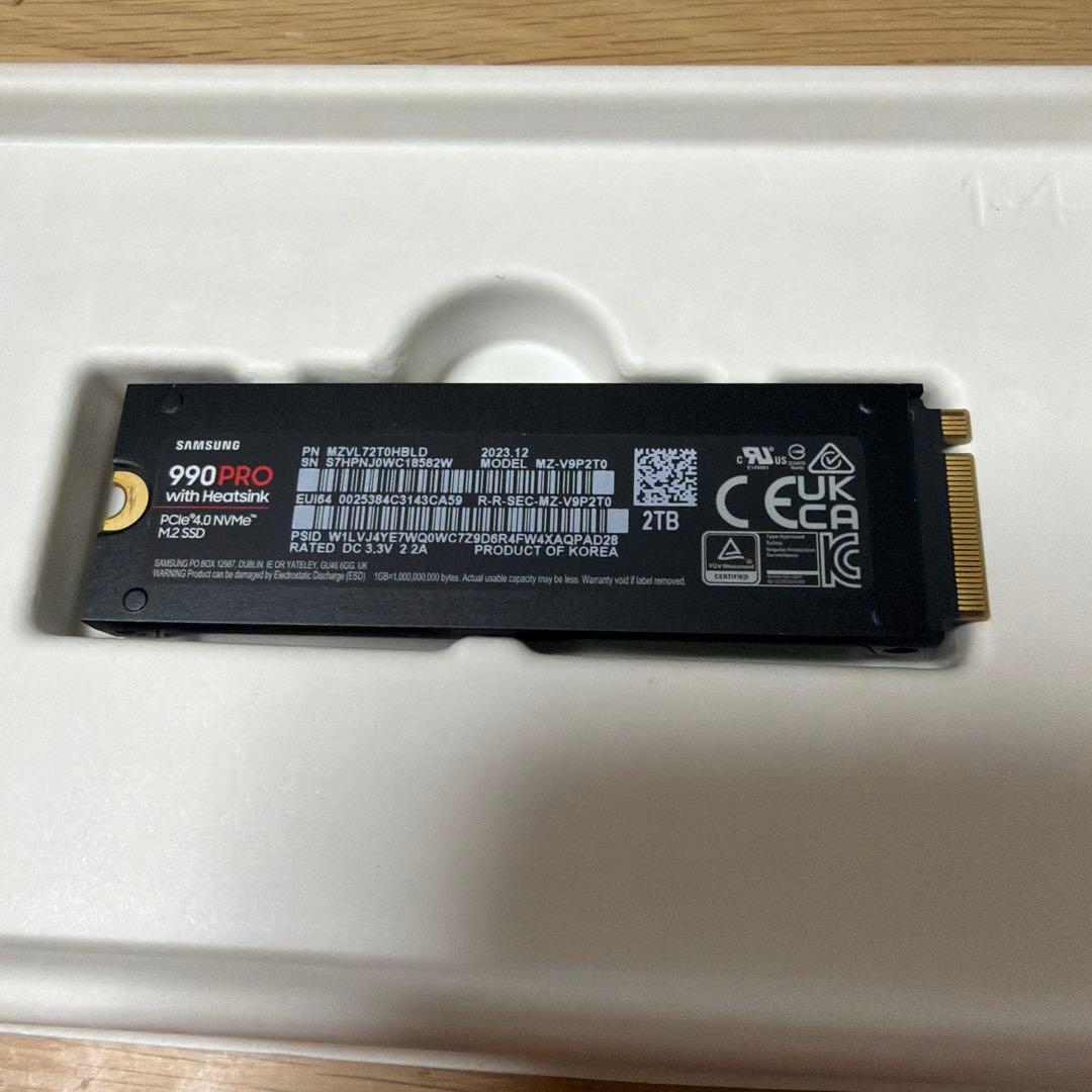 内蔵型SSD Samsung 990 PRO with Heatsink M.2 SSD