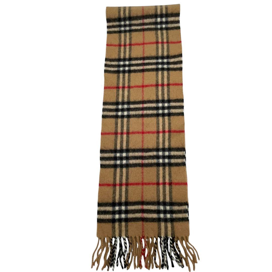 【16-2】Burberry's チェック柄 マフラー 100%ラムウール英国製