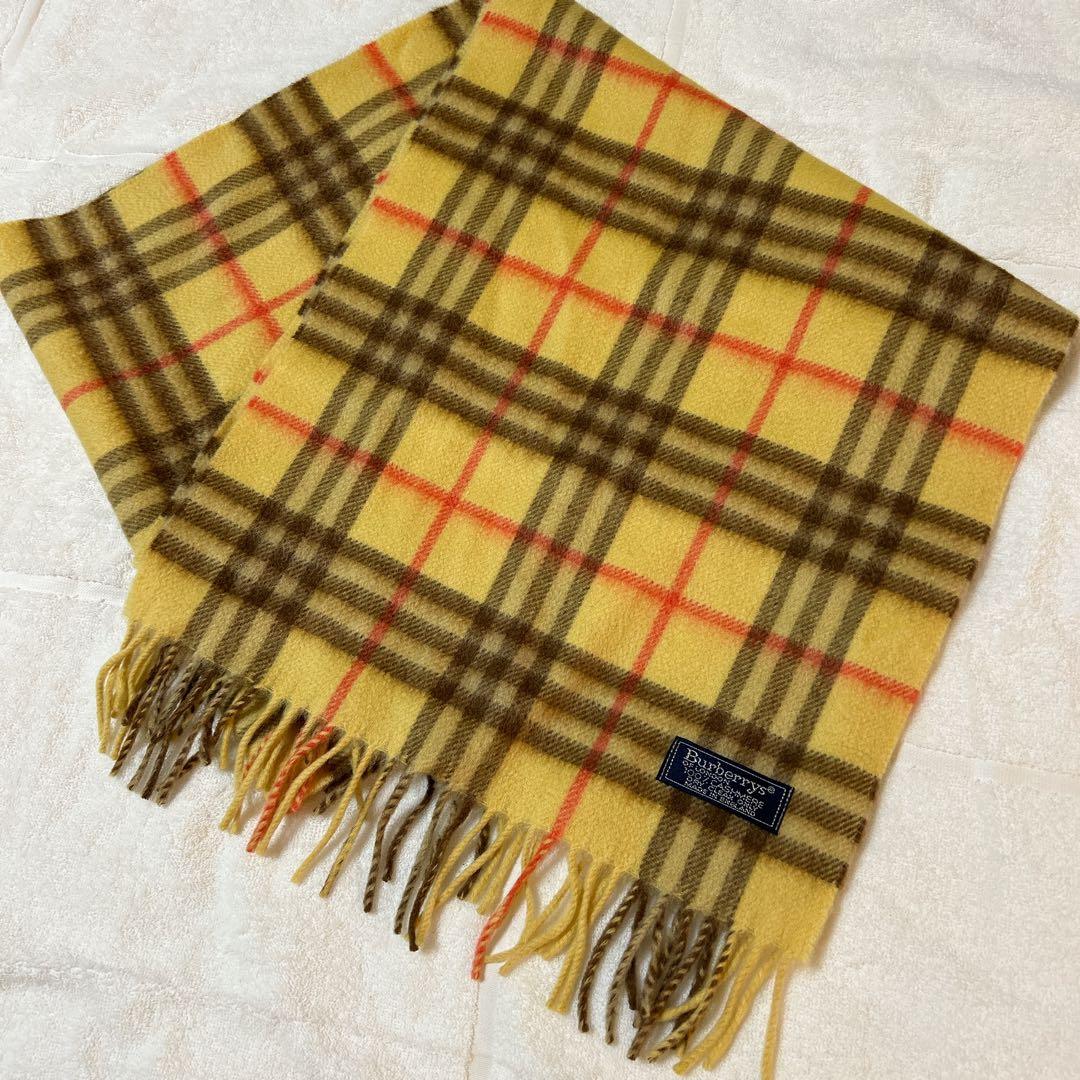 ☆お値下げ☆バーバリー/BURBERRY マフラー　カシミア　イエロー