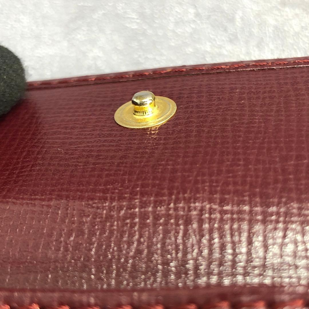 ✨️完備品✨️ カルティエ マストライン 二つ折り財布 グレインレザー ボルドー 赤