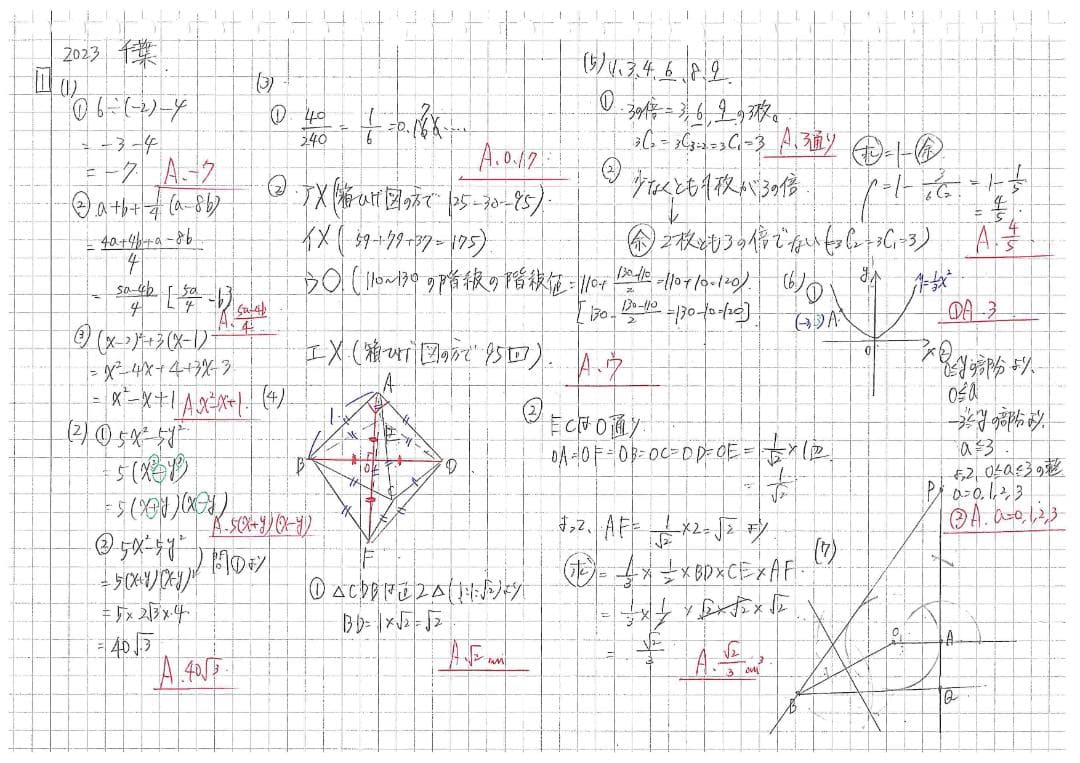 塾講師オリジナル数学解説 全問動画付 千葉 公立高校入試 2020-25 過去問