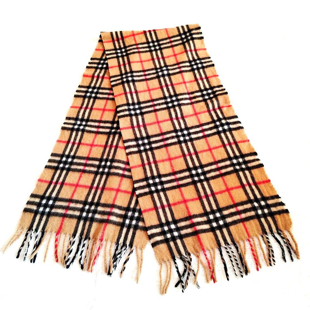 必*い様 カシミヤ100% ノバチェック マフラー BURBERRY ベージュ