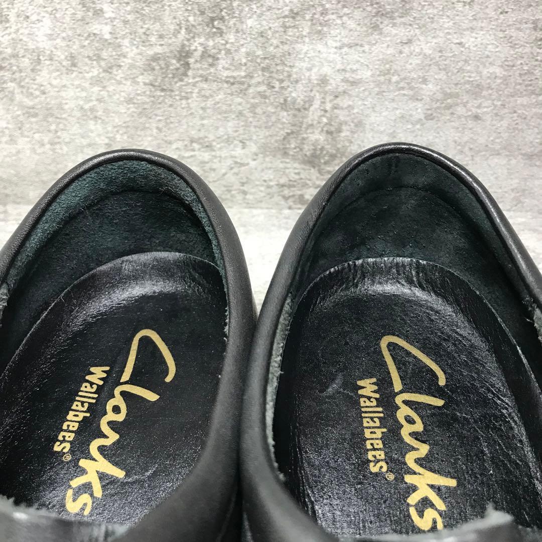 【美品】Clarks クラークス Wallabee レザー ブーツ　ブラック