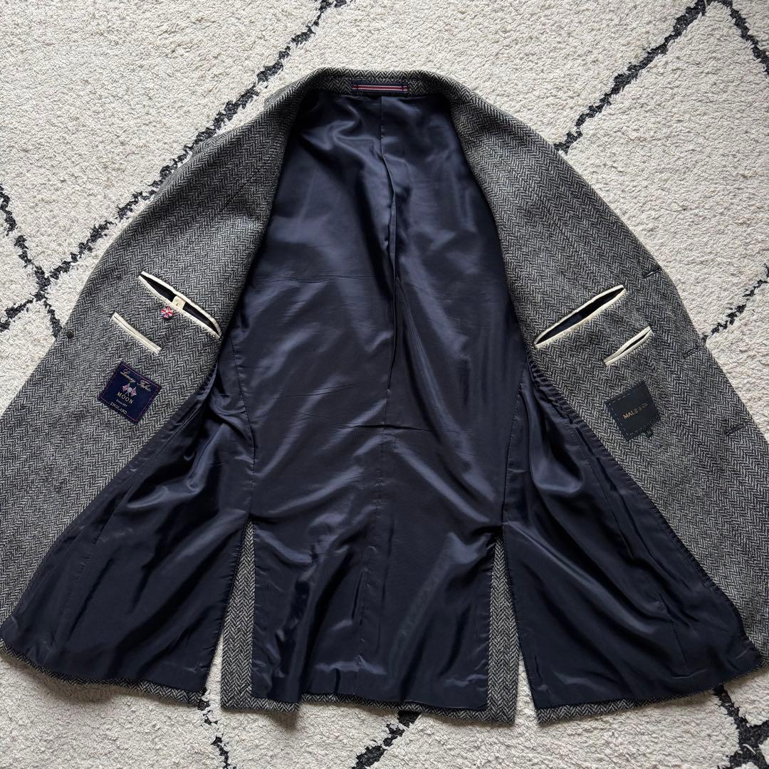 MOON MALE＆CO テーラードジャケット　ツイード　ヘリンボーン　グレー