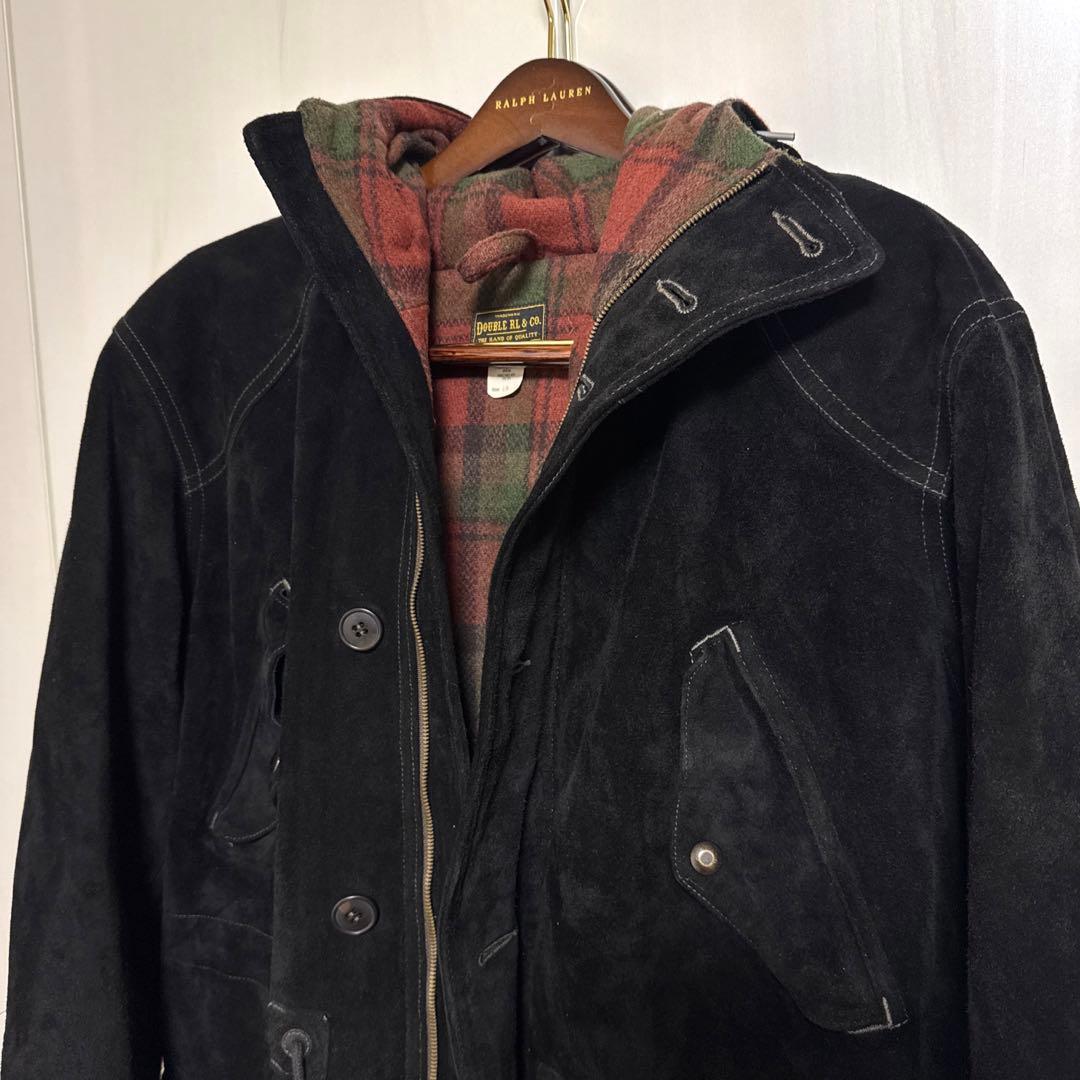 RRL ダブルアールエル　スエードレザーコート　ブラック　L