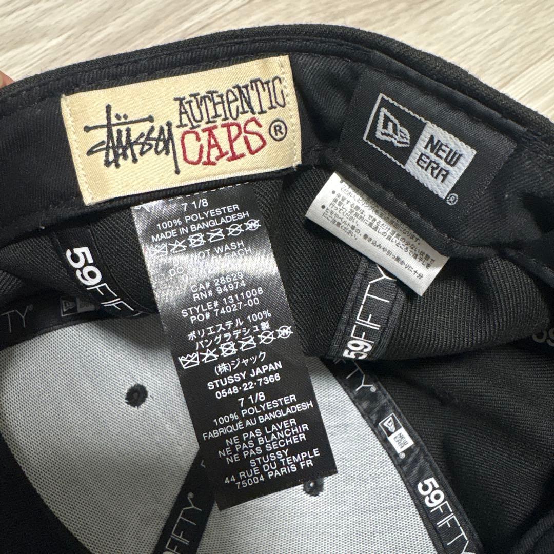 Stussy 59FIFTY ブラック キャップ 7 1/8