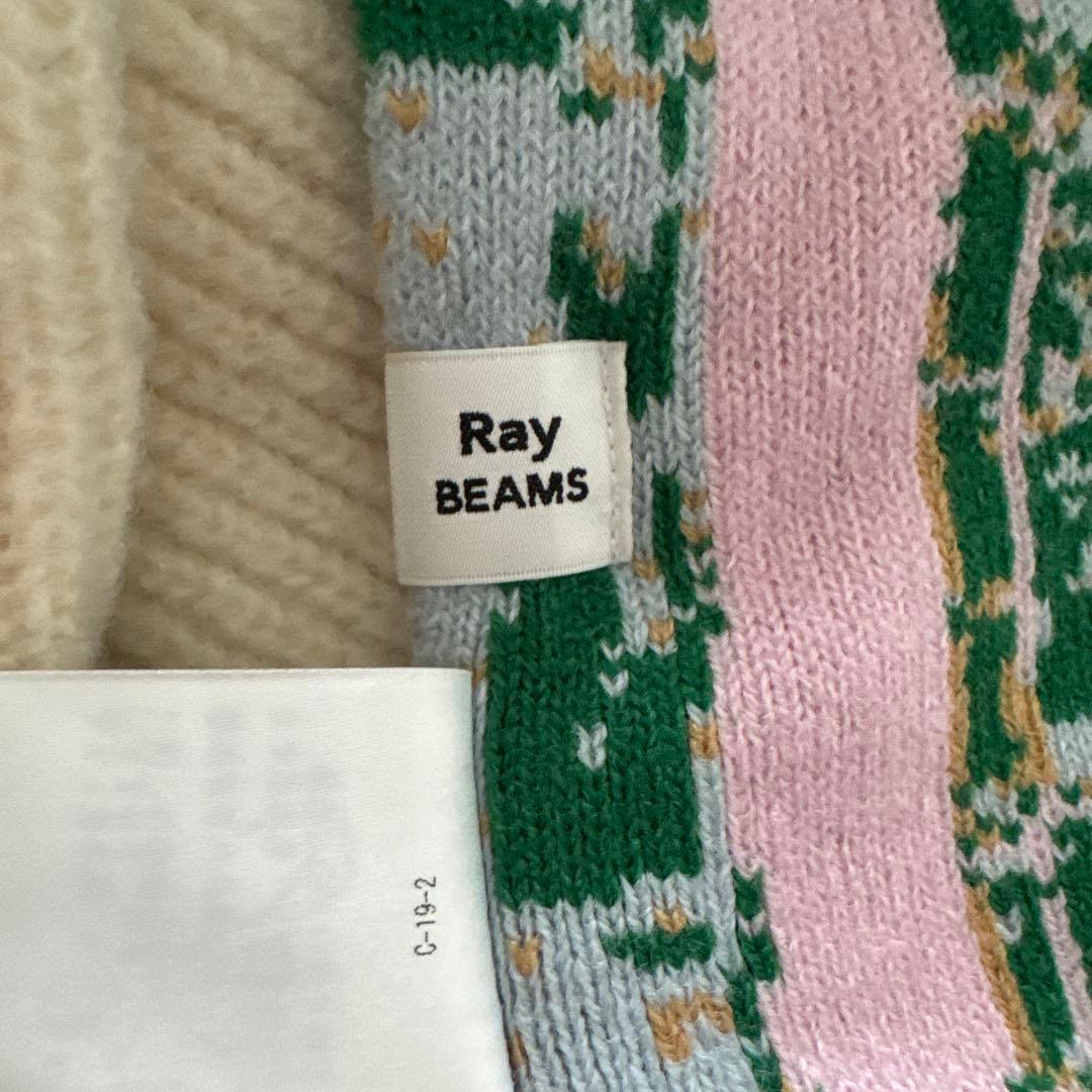 【マフラー】Ray BEAMSジャガード サッカー マフラー