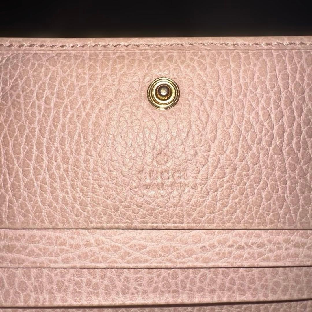 【激安】GUCCI グッチ GGマーモント ピンク 二つ折り財布 ウォレット