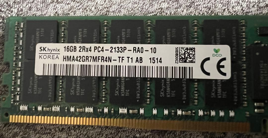 DDR4メモリ16GB（2枚32GB) ECC ワークステーションサーバー用