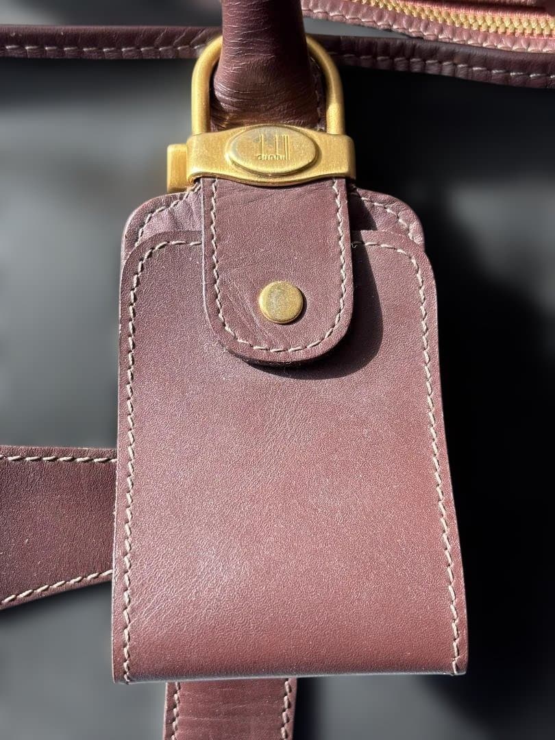Dunhill　ダンヒルボストンバッグ 茶色 キャンバス