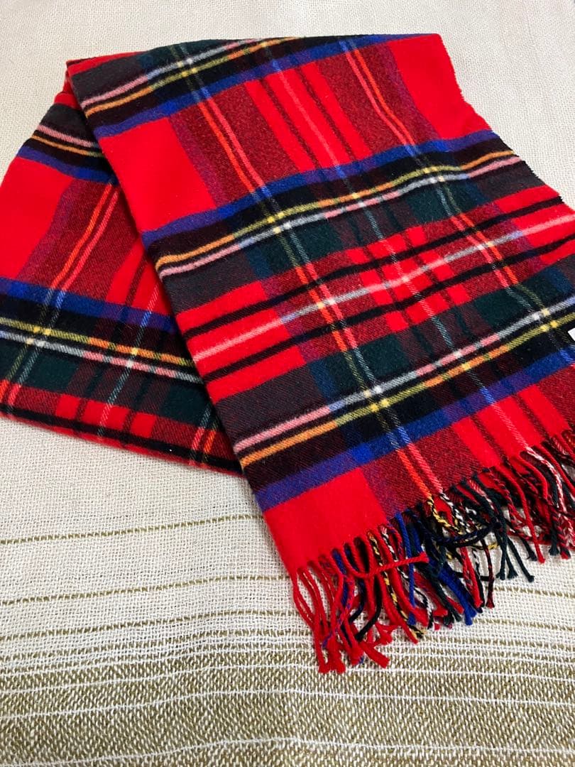 Johnstons of Elgin タータンチェックストール　カシミア混