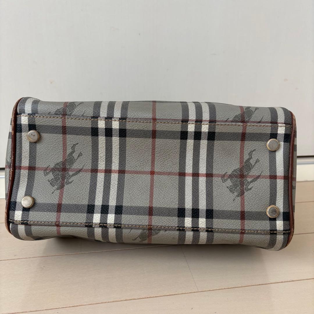 BURBERRY ミニボストンバッグ ノバチェック ホースロゴ　バーバリー