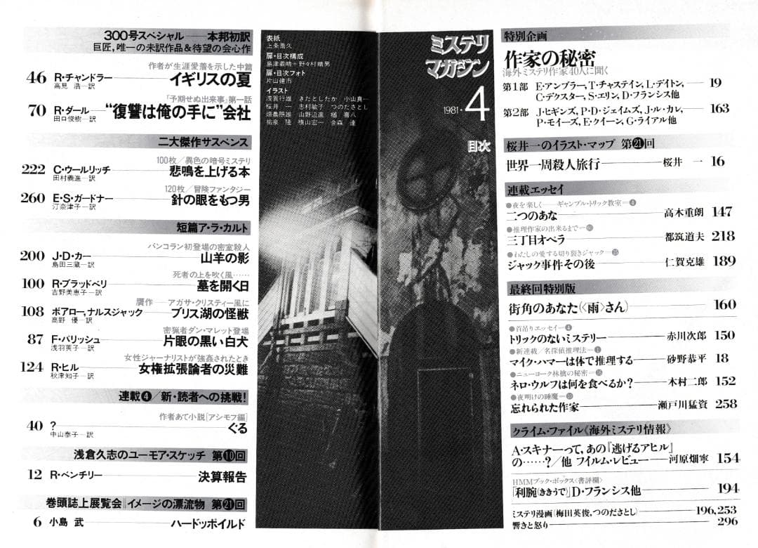 ハヤカワ・ミステリマガジン1981年１月号から12月号までセットで