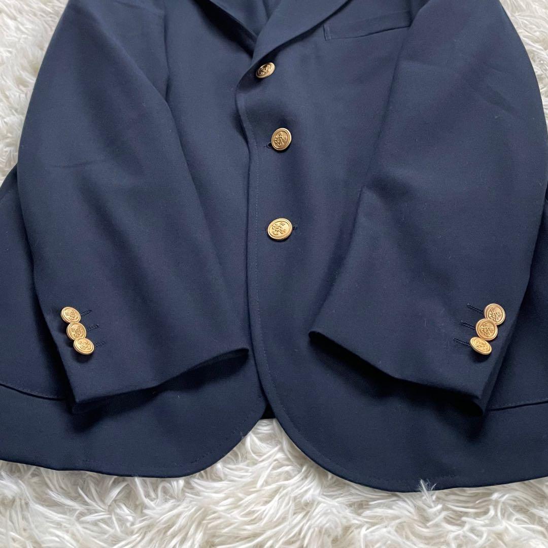 GREEN LABEL RELAXING紺ブレシングル3ボタン段返り金ボタンL