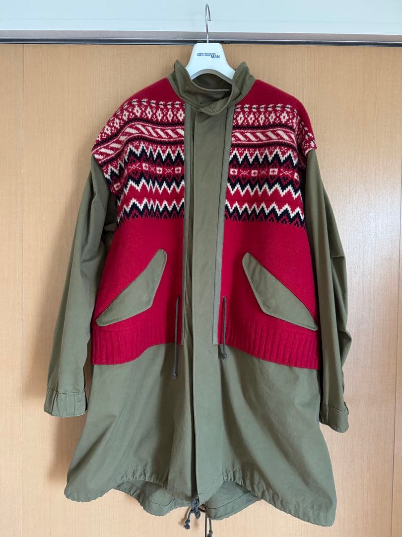 JUNYA WATANABE MAN ノルディック柄ニット モッズコート XS