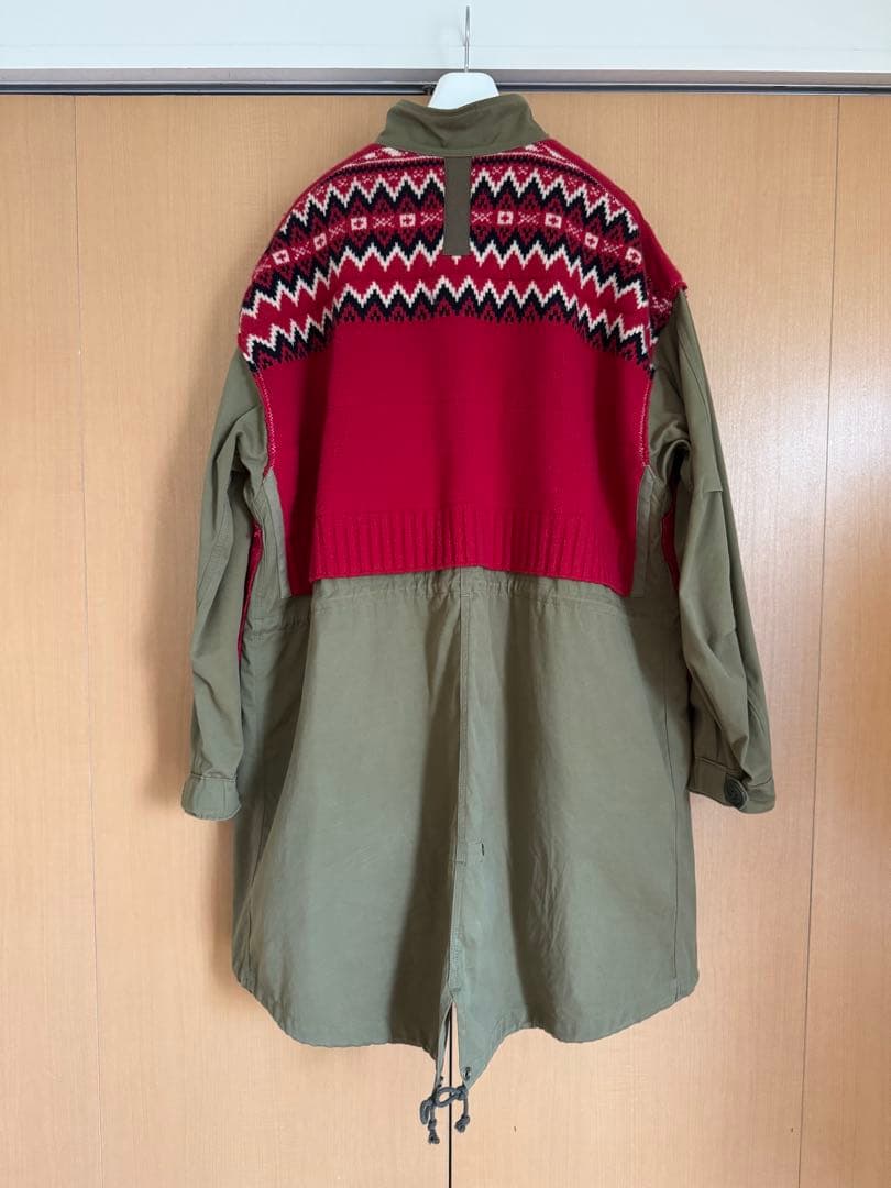JUNYA WATANABE MAN ノルディック柄ニット モッズコート XS